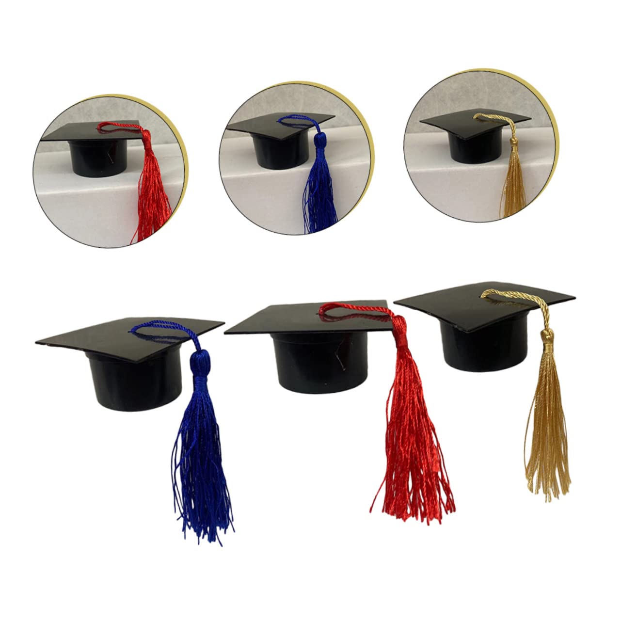 GLEAVI 2 Sätze Junggesellenhut Verpackungsbox Abschluss Party Bevorzugung Kisten Gäste Grad Bonbonschachteln Grad Cap Bonbonschachteln Quaste 12 Stück * 2