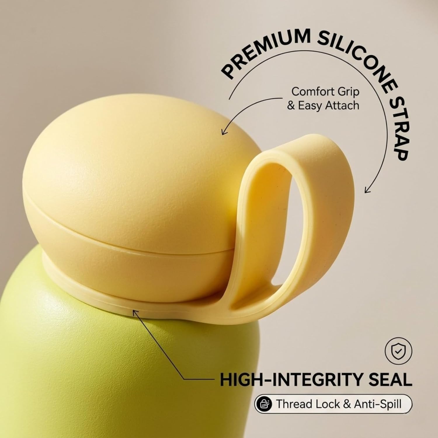 25oz Stainless Steel Water Bottle Vacuum Insulated Dual-Tone, Travel Hydration Flask with Carrying Loop & Silicone Base (M)