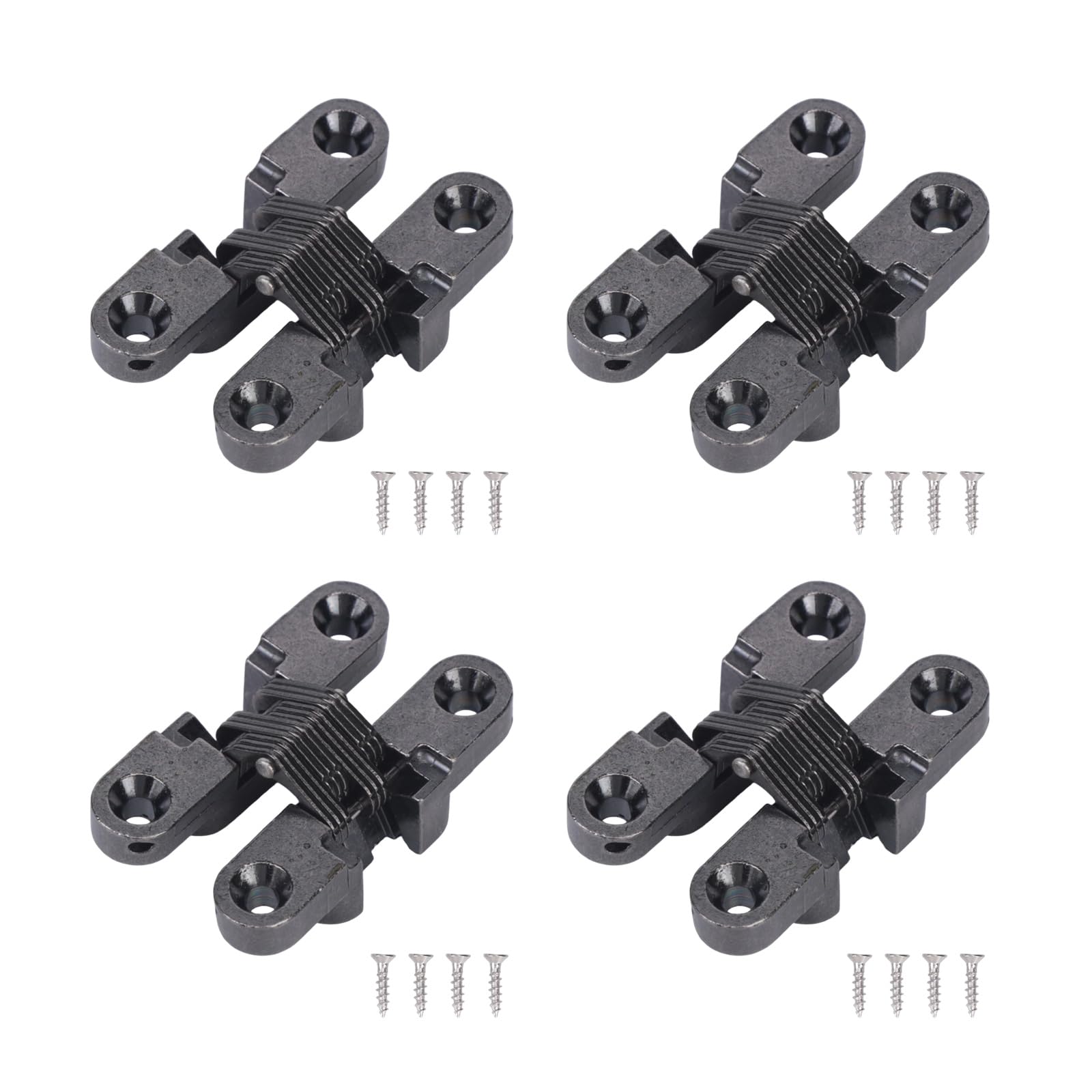 4Pack Low Noises Door Screen Hinge Invisible Hinge for Screen and Table Flap Crossed Hinges for Cabinet Panel