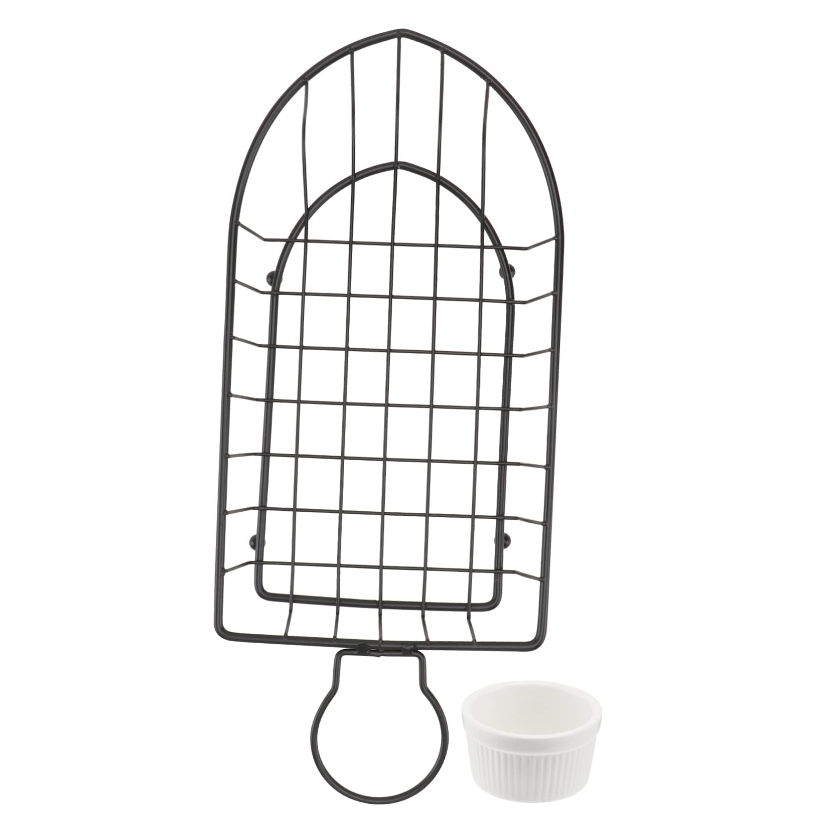 BRIGHTFUFU 1 Set Snack Plate Fruit Trays French Fry Cutter Hot Dog Baskets Snacks Chips Fryer Serving Wire Bread Basket Finger Food Holder Fruit Basket Stand Appetizer Serving Ceramics Black