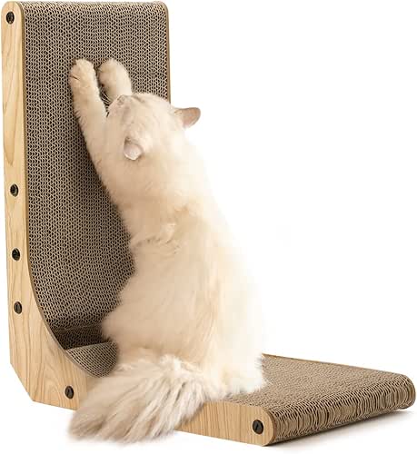 FUKUMARU Griffoir pour Chat, Griffoir Mural en Forme de L