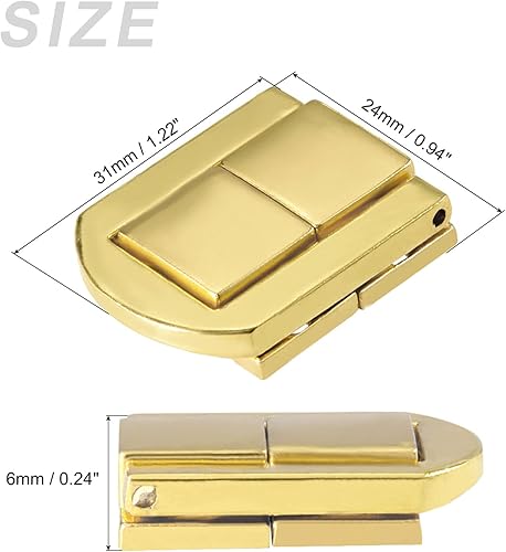 Miniatura 2 de METALLIXITY Cerradura de cierre de palanca (1.220 in x 0.945 in), 4 unidades, cierres de cerrojo de aleación de zinc, para gabinetes, cajas,