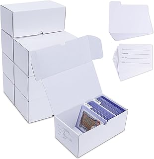 Top loader-Card Storage Box, 8-Pack â€¢ 100 Count Corrugated Cardboard Toploader Storage Box with dividers & Labels for Sports/TCG/Magic/Mtg storage & Collection, Horizontal