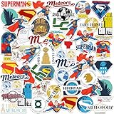 Superman and Krypto 2025 Variety Collection 50ct Vinyl Large Deluxe Stickers Variety Pack - Laptop, Water Bottle, Scrapbooking, Tablet, Skateboard, Indoor/Outdoor