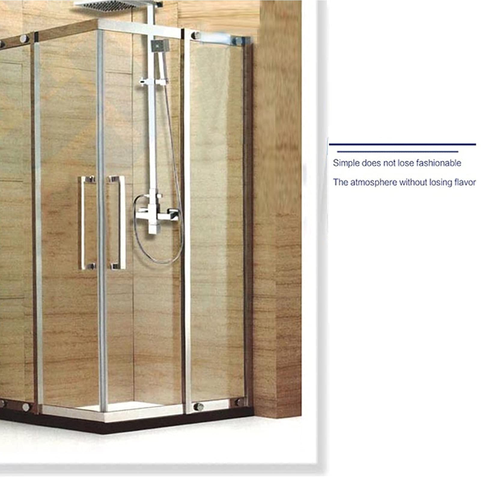 Poignée de porte de salle de bain pour porte en verre, poignée de porte en verre finition chromée, remplacement du bouton de porte/440 mm