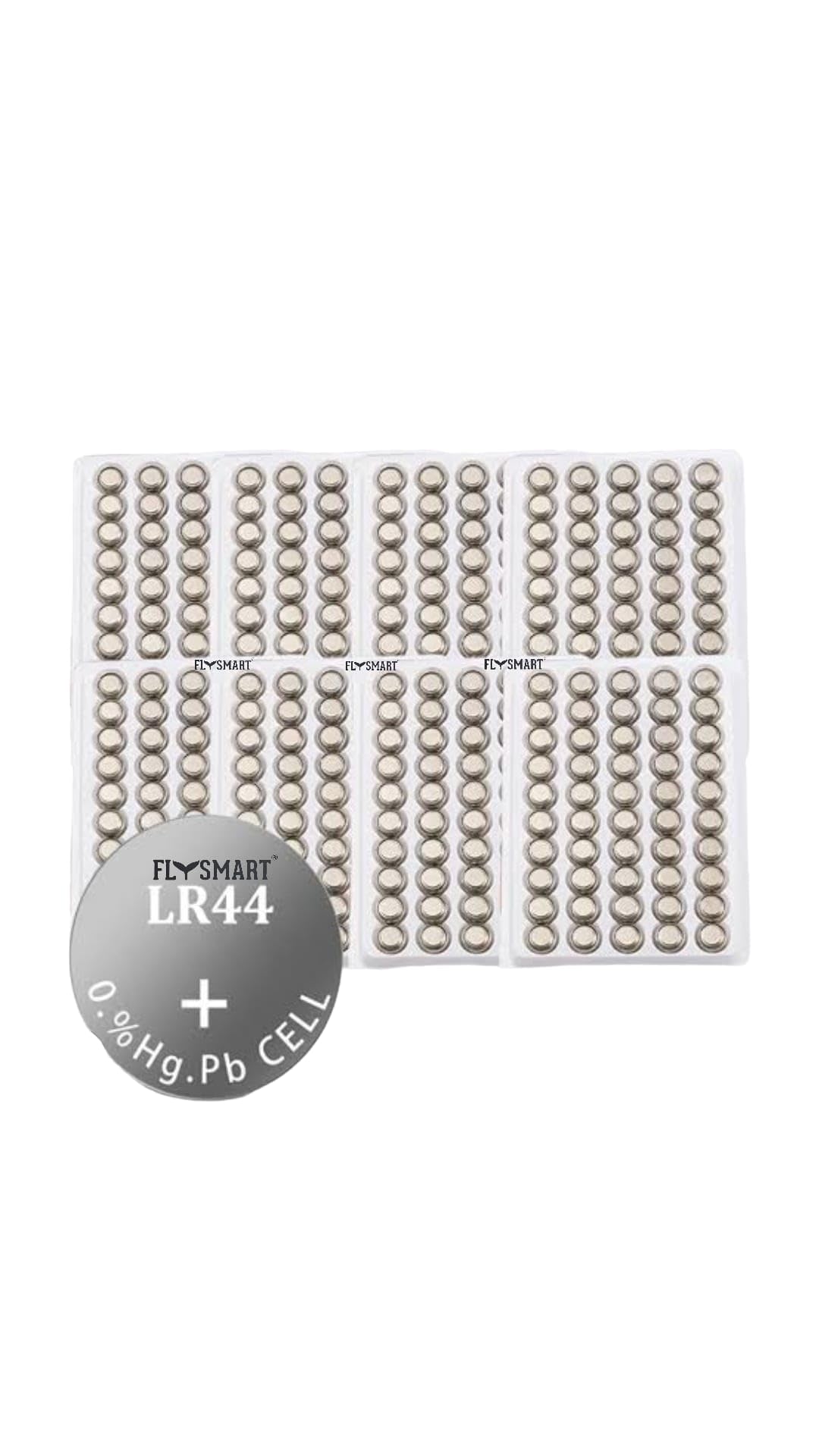 Flysmart LR44 / AG13 / G13A / 357A 1.5V Alkaline Button Coin Cell Batteries for Toys, Laser Light Small Cell Battery, Thermometer, Candle Diyas and Many Other Electronic Devices (Pack of 50)