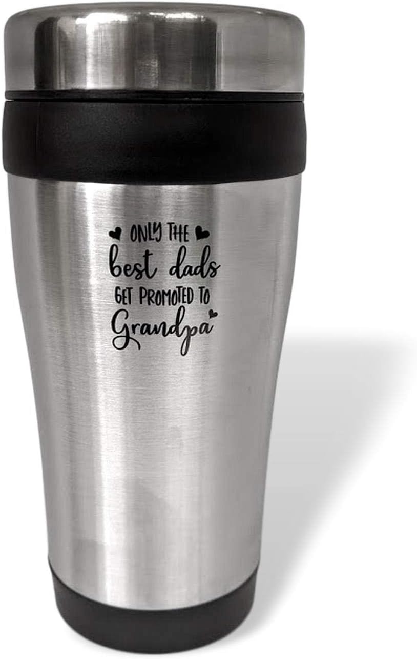 CafeQuality Stainless Steel Tumbler 16oz (Only The Best Dad's Get Promoted To Grandpa)