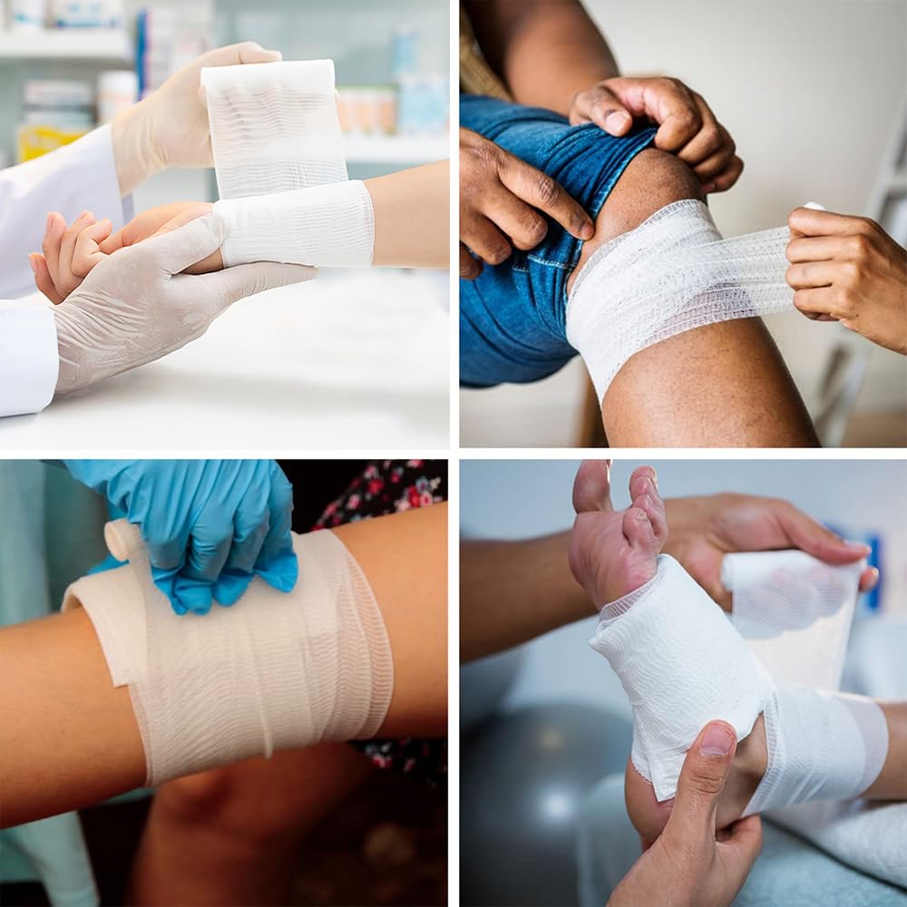 Gauze Rolls Bandages 4 Inch x 4.9 Yards Breathable Gauze Wrap Conforming Stretch Bandage for First Aid Wound Care 12 Pack — Amazon image 4