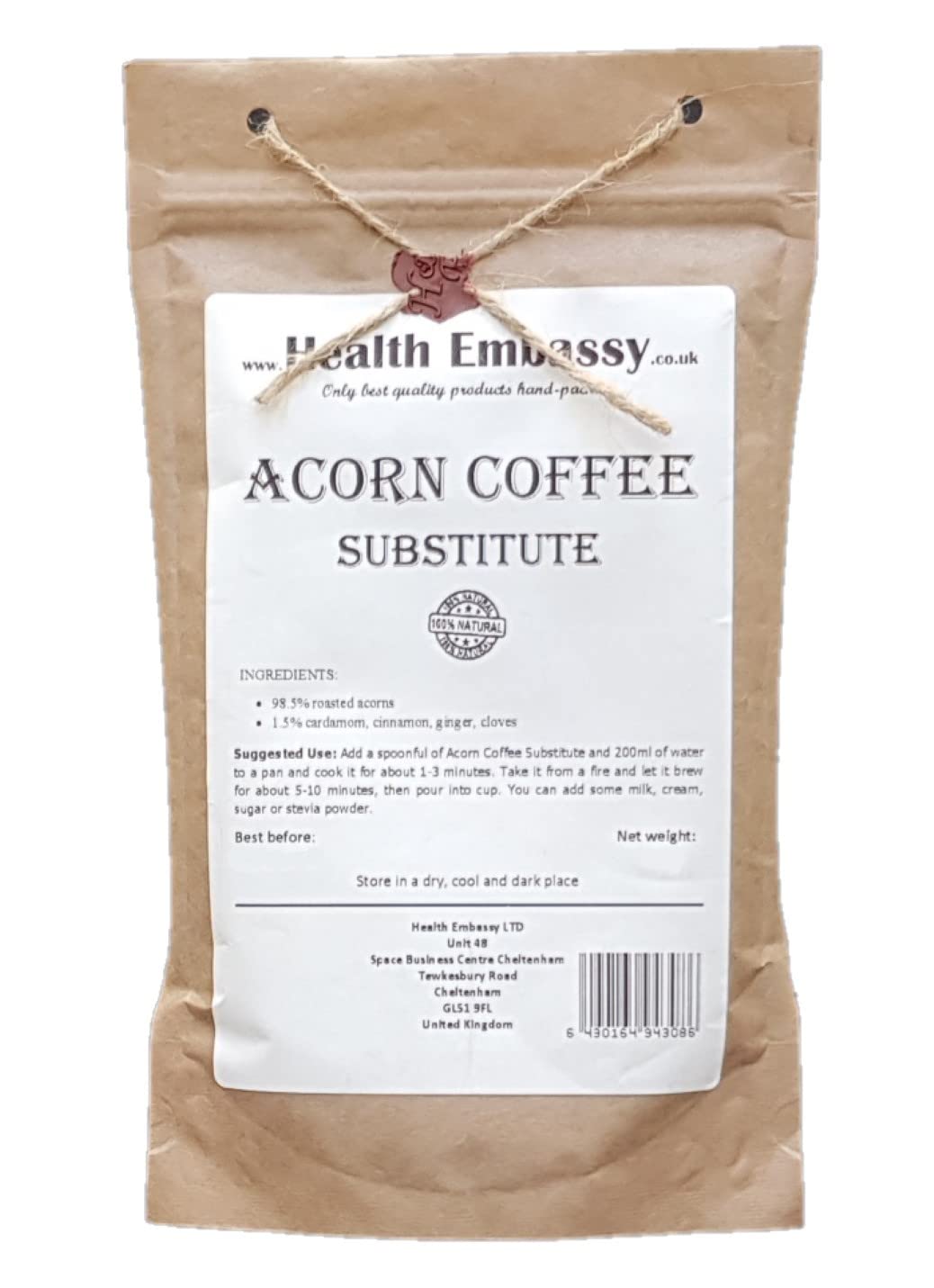 Health Embassy Substitut de Café aux Glands de Chêne | Acorn Coffee Substitute 100g