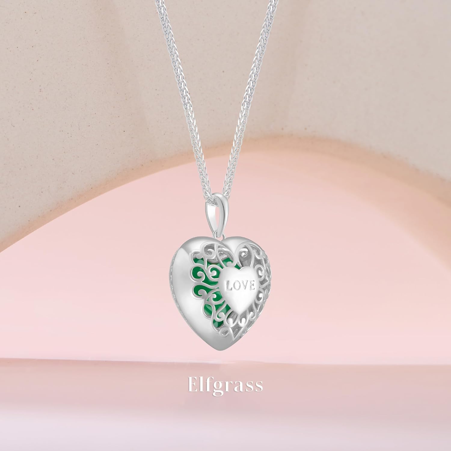 Heart Pendant Necklace for Women S925 Sterling Silver Natural Agate Jewelry Gift fo... - Image 5