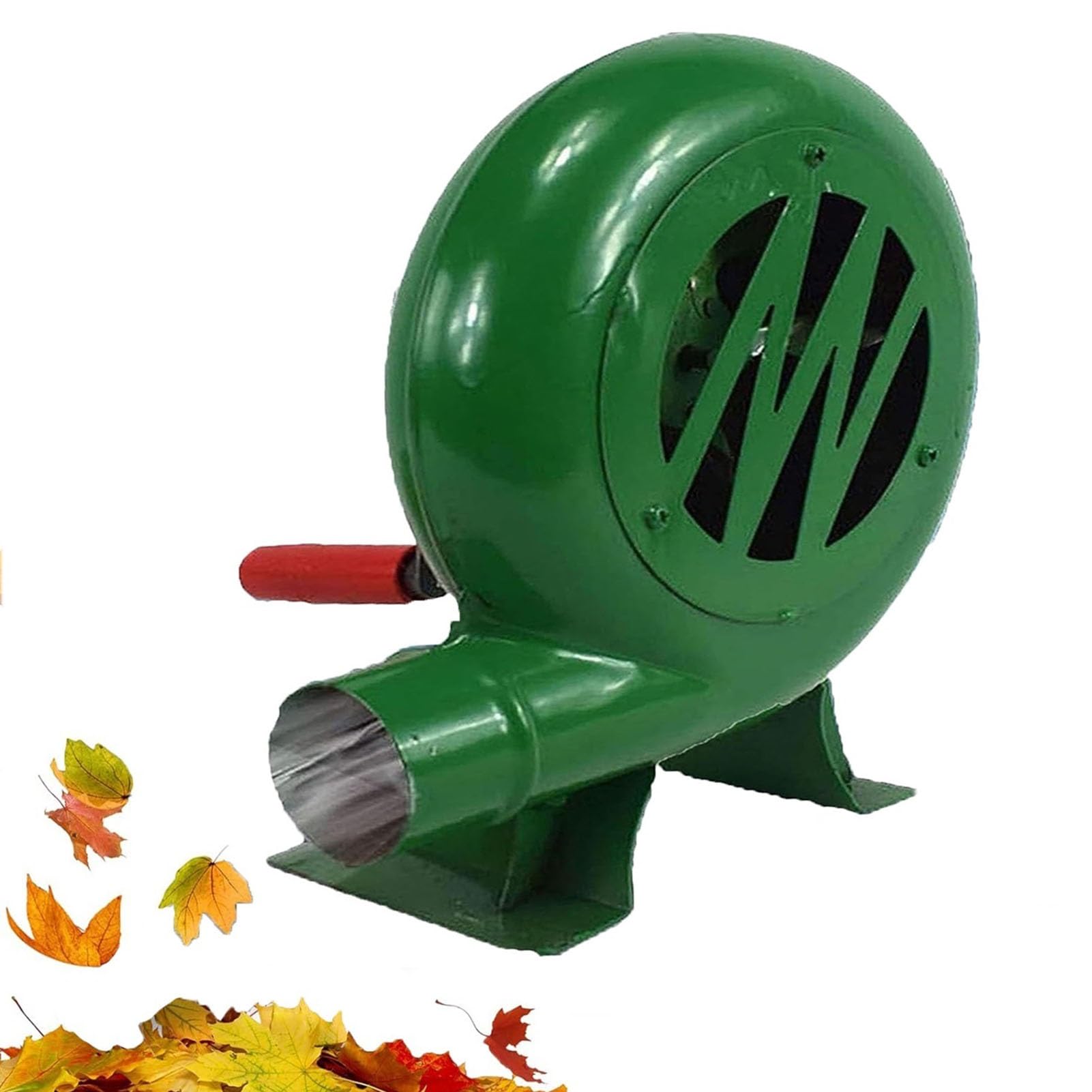 Ręczna dmuchawa do grilla z korbą ręczną, dmuchawa do grilla, wytrzymała dmuchawa, mieszek zewnętrzny, metalowe ostrze, na kemping (150 W)