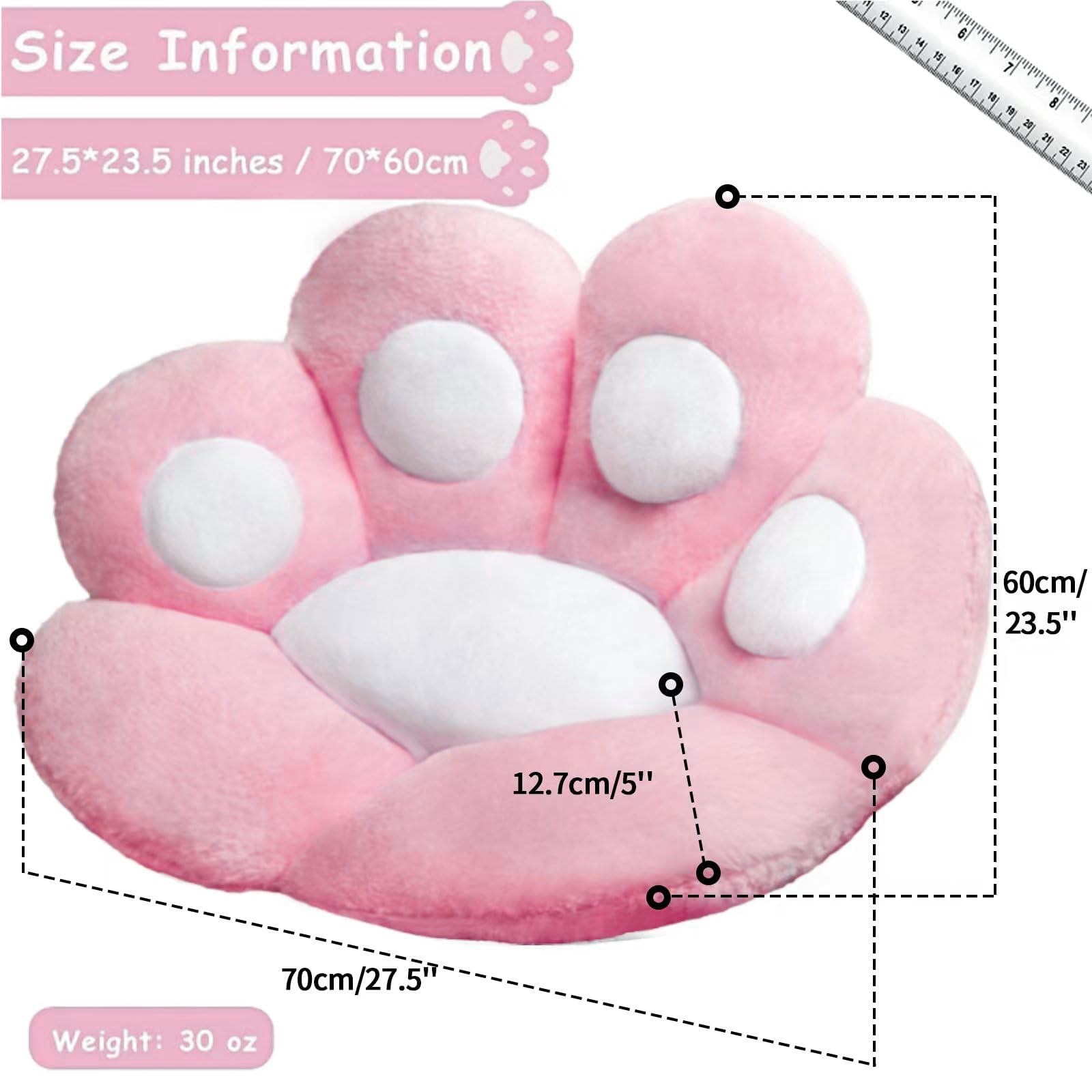 Coussin Chaise Patte De Chat Mignon ZCSXK - Confort Peluche 71x61cm Pour Bureau Canapé