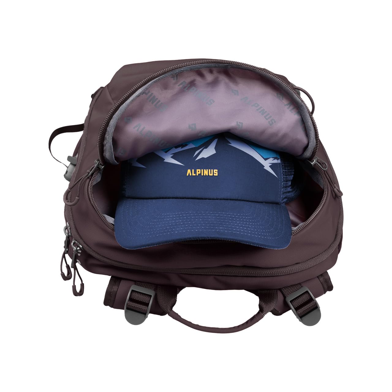 Alpinus - Plecak Turystyczny Outdoorowy Teno 24 l, Plecak Trekkingowy, Z systemem Wentylacji AVS, Ochrona Przed Deszczem, Lekki, Kempingowy - szary