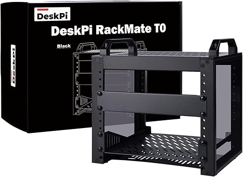 Miniatura 10 de GeeekPi Gabinete de servidor 4U, mini rack de servidores de 10 pulgadas para equipos de red, servidores, audio y video, DeskPi RackMate T0 para
