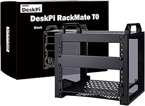 GeeekPi 4U Server-Rackschrank, 10-Zoll-Netzwerk-Rack für Server, Netzwerk, A/V-Geräte, DeskPi RackMate T0 Rackmount-Gehäuse (schwarz)