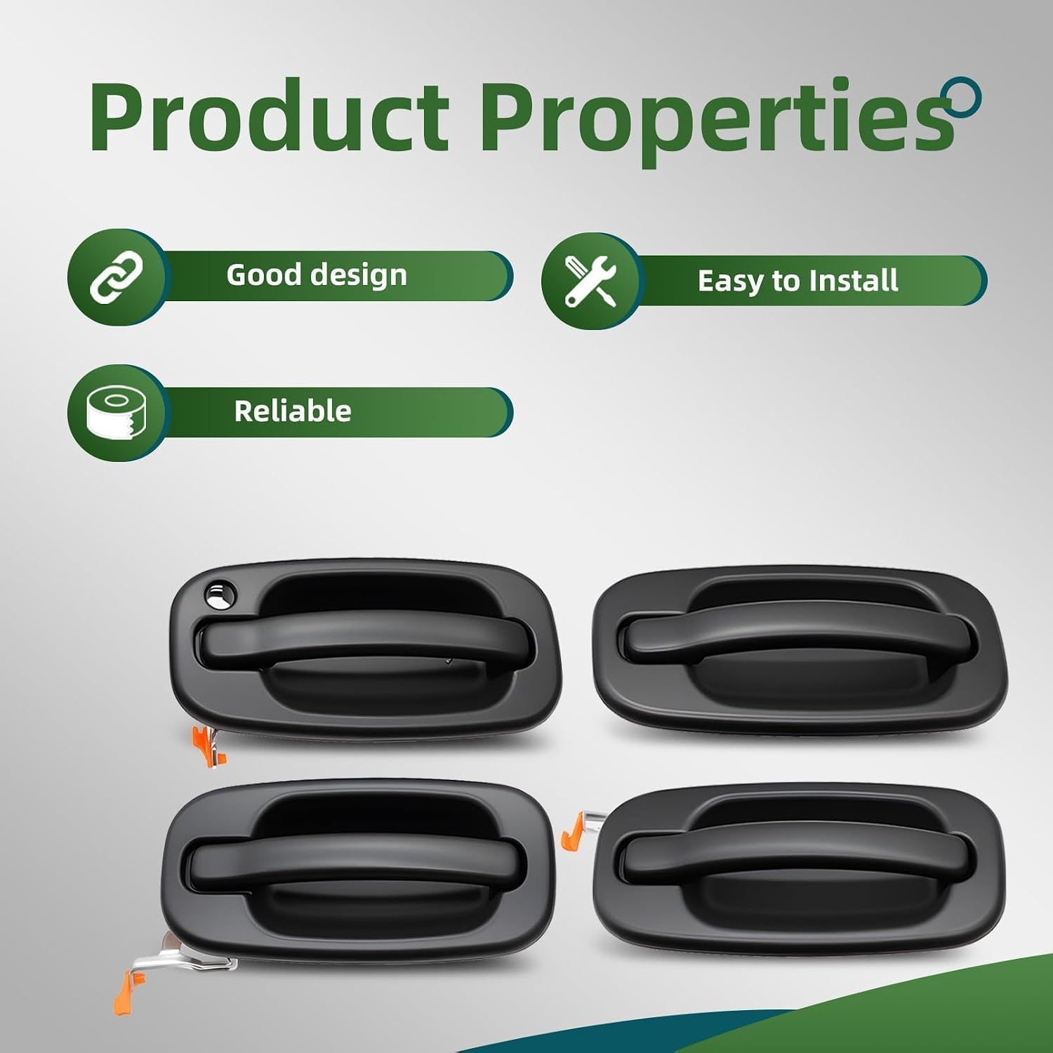 Exterior Door Handles Set Compatible with 2000-2007 Silverado Sierra Escalade Avalanche Suburban Tahoe Yukon 4 Set 15034985 15034986 15721571 15721572 Left Driver & Right Passenger