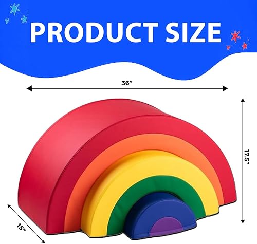 Miniatura 2 de Juguetes de escalada de arco iris para niños pequeños en el interior, juego suave para niños pequeños, gimnasio interior para preescolares,