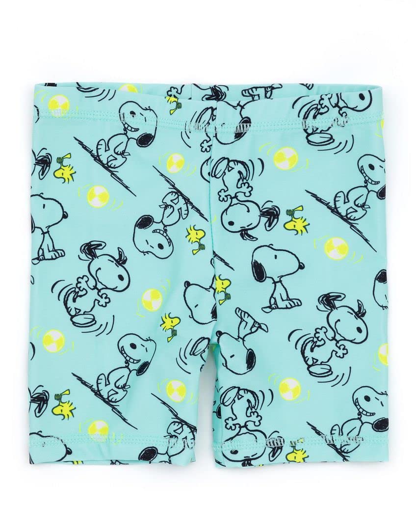 PEANUTS Snoopy Costume da Bagno per Ragazzi | Bambini 2 Pezzi T-Shirt Pantaloncini Animati Beagle Woodstock Cane Blu Tutto in Un Costume da Bagno Merchandise