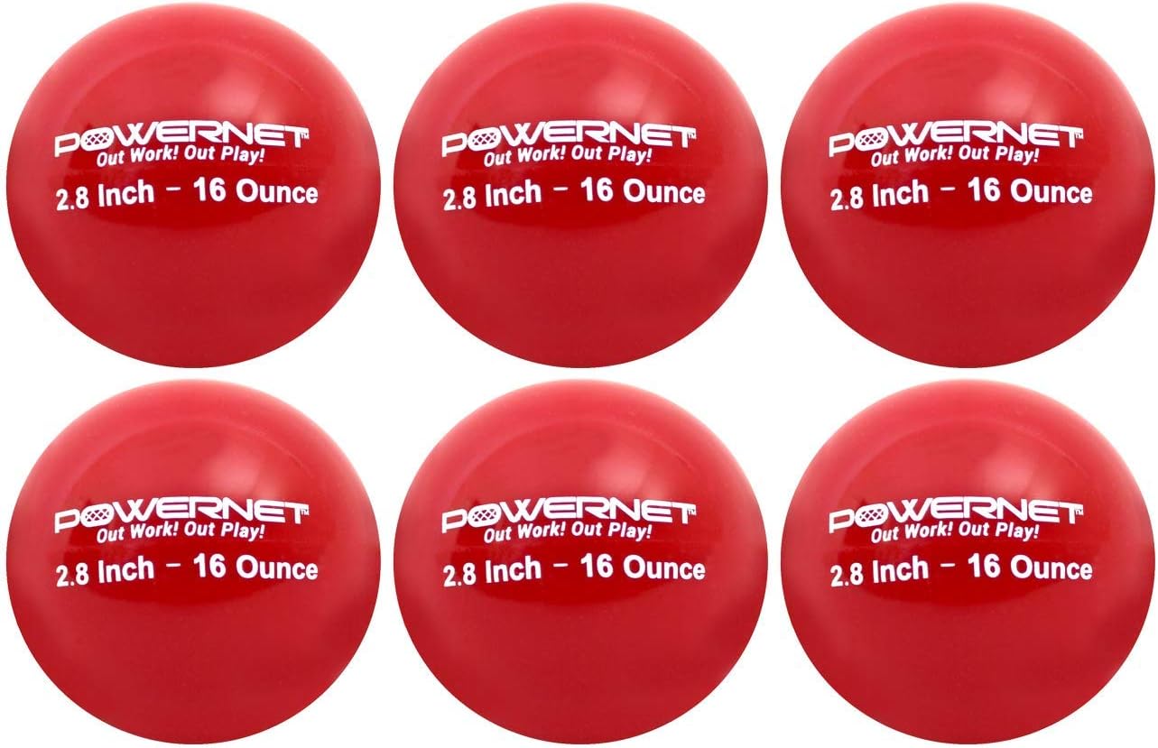 'PowerNet 2.8'' German Marquez Weighted Hitting Batting Training Balls (6 Pack), 12 to 20 oz, Build Strength and Muscle, Improve Technique and Form, Baseball Size'