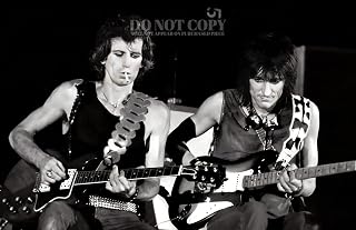 Keith Richards and Ronnie Wood Photograph 11 X 17 - Magnificent 1982 Live Portrait - The Rolling Stones - World's Greatest Rock and Roll Band - Legendary Music - Rare Concert Photo - Poster Art Print