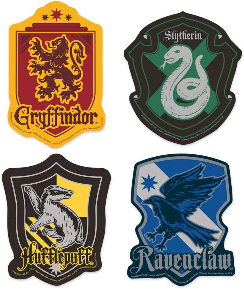 Harry Potter Houses of Hogwarts Crests Die-Cut 3" Vinyl Sticker Set