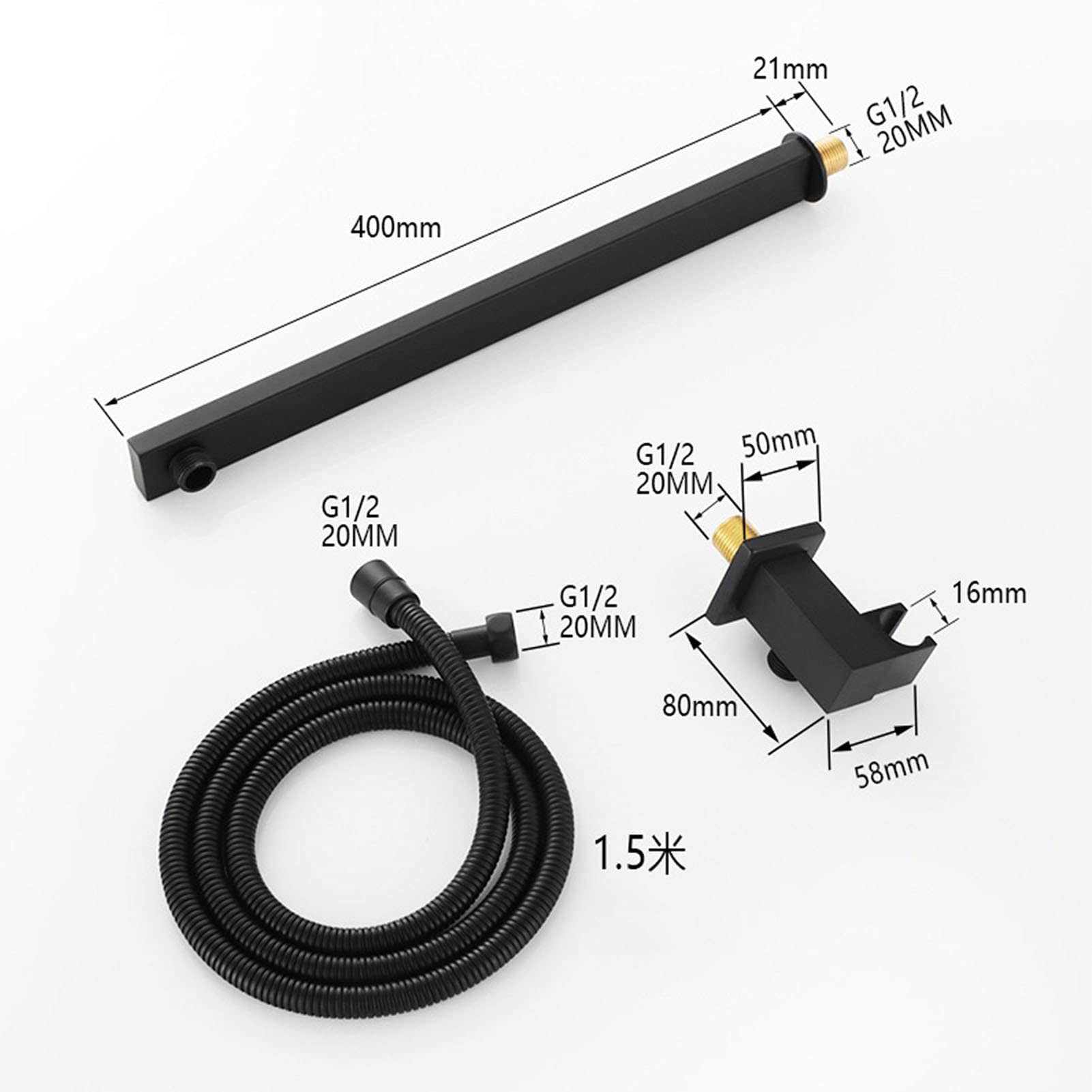Sistema de Ducha Negro con caño para bañera, Juego de grifería Digital de Temperatura para Ducha con Ducha de Mano y Cabezal de Ducha de 10 Pulgadas, montado en la p,