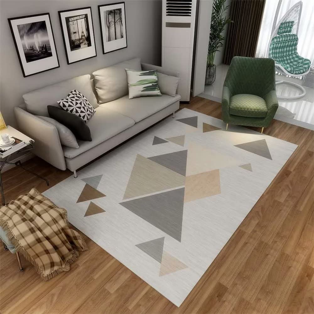 Tapis doux gris de haute densité 160x230cm au design minimaliste scandinave