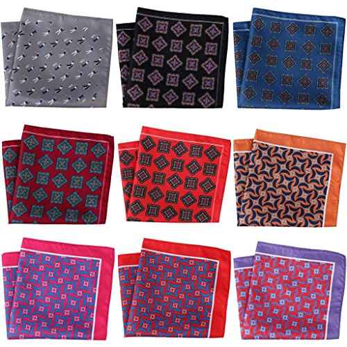 MUNANI Suit Pocket Towel,Assorted Cotton Handkerchiefs, Men's Handkerchief Dot Small Square Towel Multi-color Patterned Suit Pocket Towel