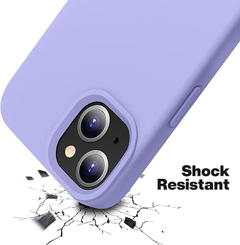 Miniatura 7 de OTOFLY Funda compatible con iPhone 13 Mini, silicona líquida, delgada, a prueba de golpes, con forro de microfibra antiarañazos, 5.4 pulgadas (malva)