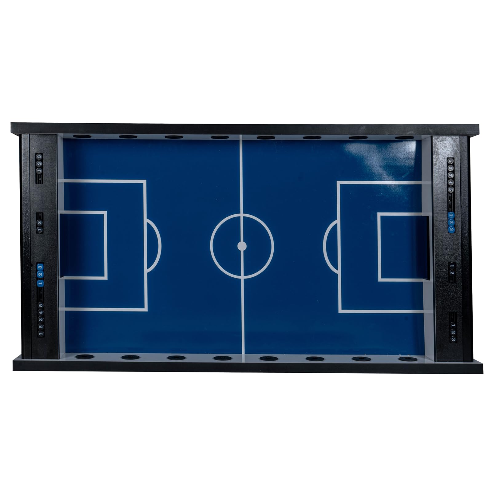 Fußball Tischkicker Turnier Fireball blaues Spielfeld Figuren Grau Weiss 95kg