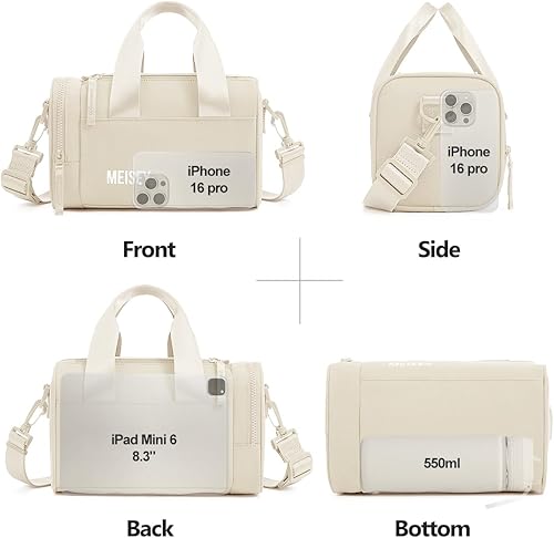 Miniatura 4 de Pequeña bolsa de gimnasio con compartimento húmedo y monedero, bolsa de lona para baile, yoga, entrenamiento, mini bolsa de gimnasio para mujer,