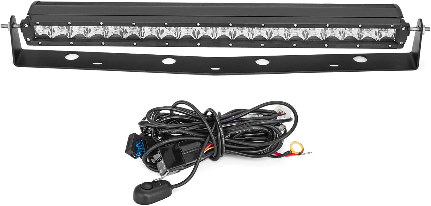 WeiSen 22" LED Bumper Light Bar ＆ Front Hidden Bumper Mounting Bracket Wiring Harness Compatible with Chevrolet Silverado 1500 2007-2013, Fit Silverado 2500 HD 2007-2010