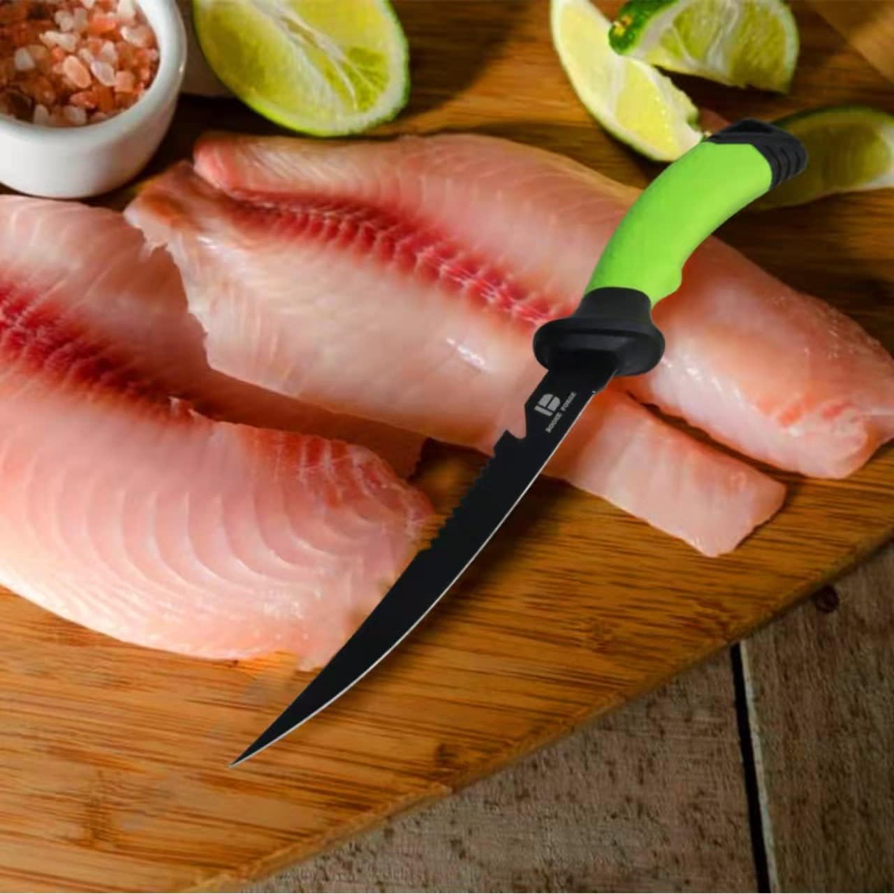 koodbuer Fishing Filet Knives 8.3“, Professional Bait Knives for Filleting Fish and Boning Meat, Sharp Stainless-Steel Non-Stick Coating Blade, Non-Slip Handles&ABS Protective : Sports & Outdoors