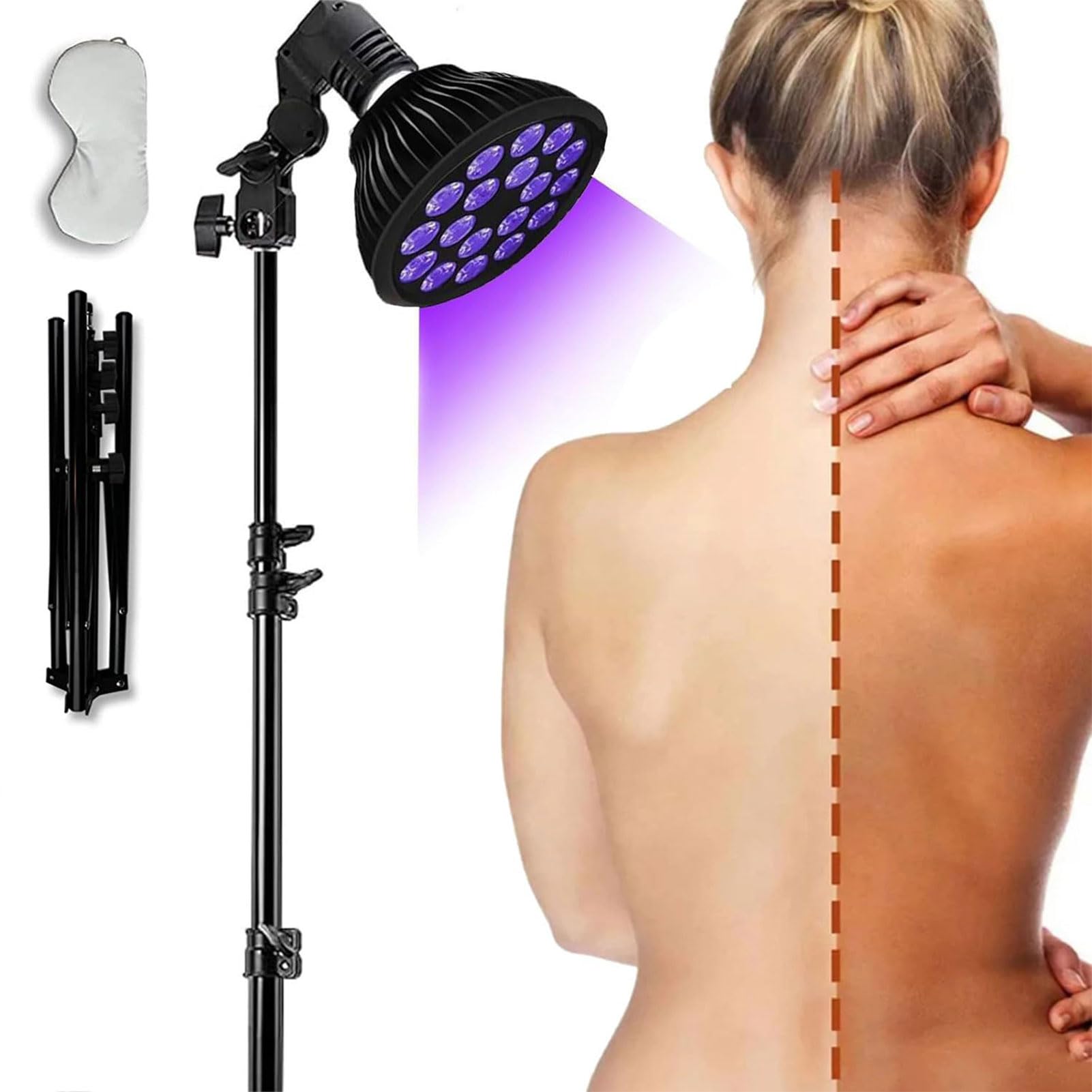 Lampe de bronzage 54W visage et corps contre le teint terne avec trépied ajustable