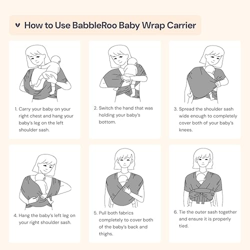 Miniatura 6 de BabbleRoo Portabebés Baby Essentials, seguro y cómodo, transpirable, fácil de usar, ajustable de XS a XL, promueve la vinculación entre padres e