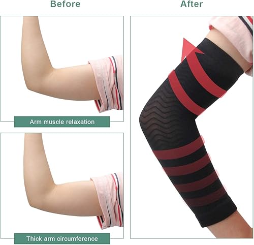 Miniatura 3 de adecco LLC 2 Par Brazo de Compresión de adelgazamiento Shaper ayuda a tono Forma superior Armas Sleeve