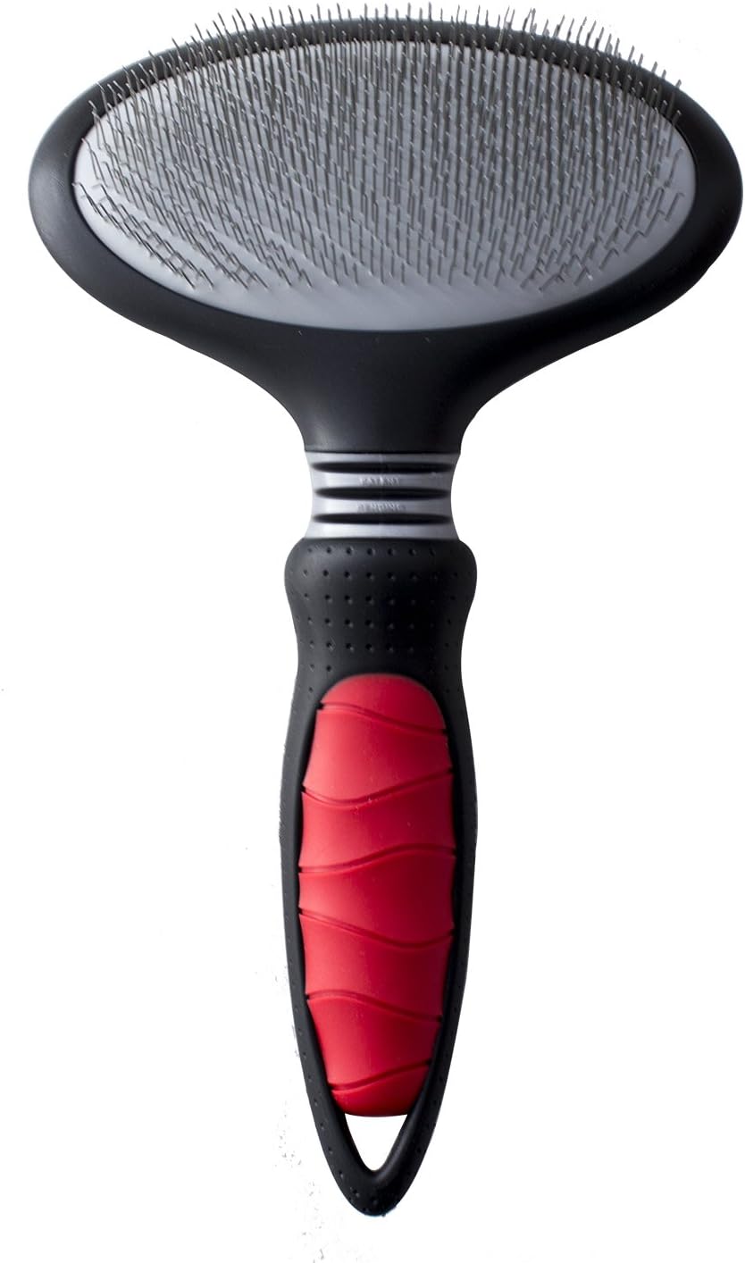 Dog, Cat, Puppy, Kitten Grooming Hard Pin Slicker Brush -For Knot, Tangles -Sml-Med Pet-Small, clear