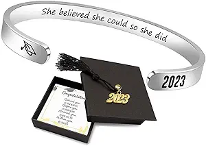 Btysun Bracelets for Women Mothers Day Bracelet Gifts from Daughter Inspirational Gifts for Women Graduation Gifts for Her Motivational Birthday Cuff Bangle Friendship Personalized Mantra Jewelry…