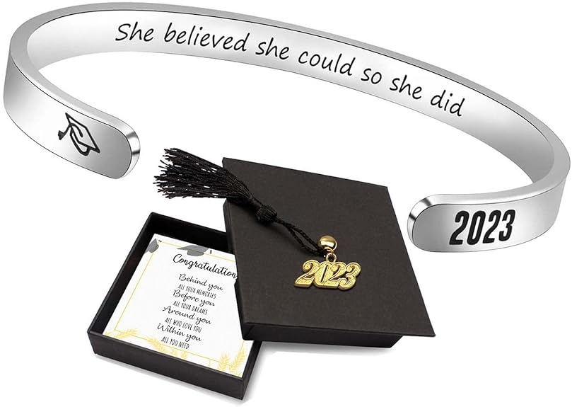 Btysun Bracelets for Women Mothers Day Bracelet Gifts from Daughter Inspirational Gifts for Women Graduation Gifts for Her Motivational Birthday Cuff Bangle Friendship Personalized Mantra Jewelry…