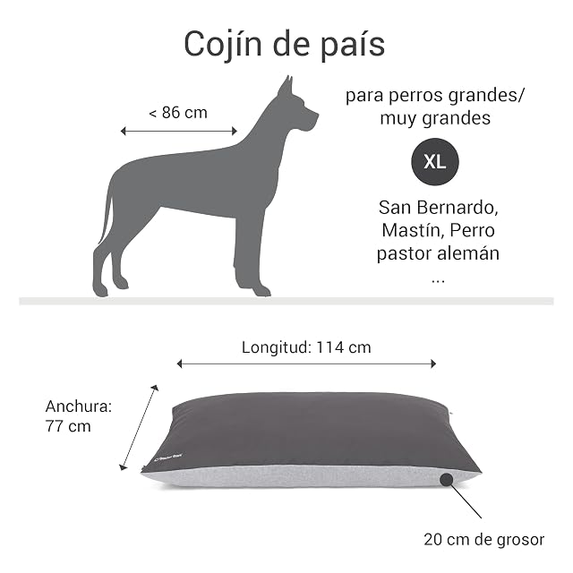 Foto 5 de 8 de Doctor Bark GreenLabel - Cojín para perros y funda de cojín para perros, suave, grande, lavable, fácil…