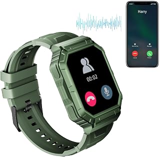 Relógios inteligentes com GPS,Pressão arterial à prova d'água Chamada Smartwatch | voz AI, anti-queda, relógio à prova d'água IP68 para atender chamadas Buniq