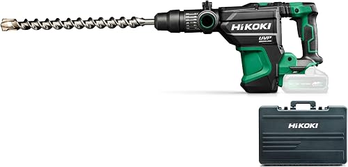 HiKOKI Cordless Hammer Drill DH3640DA, SDS-max Combination Hammer, 36 V, 9.0 J, Solo | Brushless chisel hammer in transport case, with RFC torsion protection and vibration damping, without battery and charger