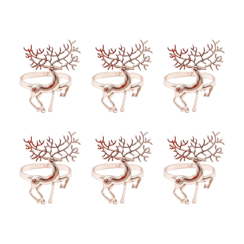 Kalttoy Alloy Deer Napkin Rings 3 Colors Choose for Wedding Bridal Shower Tea Birthday Dinner Tables Setting Decoration Napkin Buckles