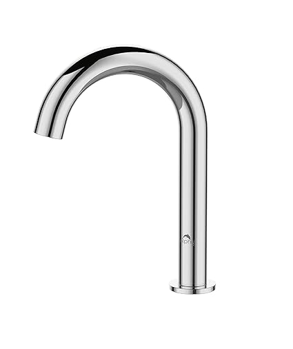 Dolphy Silver Automatic Sensor touchless faucets for Bathroom Deck Mounted Sinks Faucet Chrome Vanity Faucets with Control Box