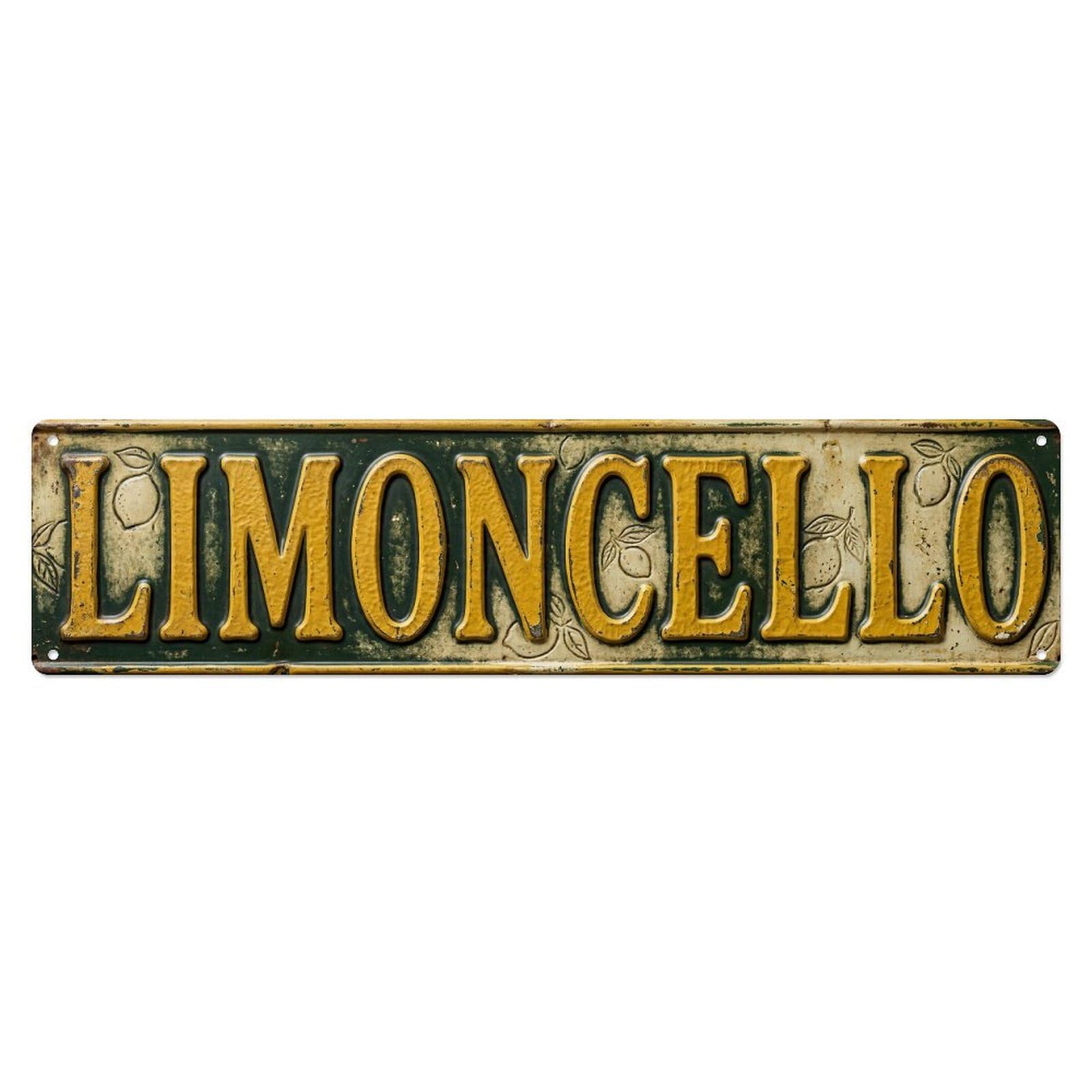 Vintage Limoncello Embossed Huge Bar Metal Tin Sign Plaque Wall Decor for Cafe, Club, Garden Metal Poster 4x16Inch