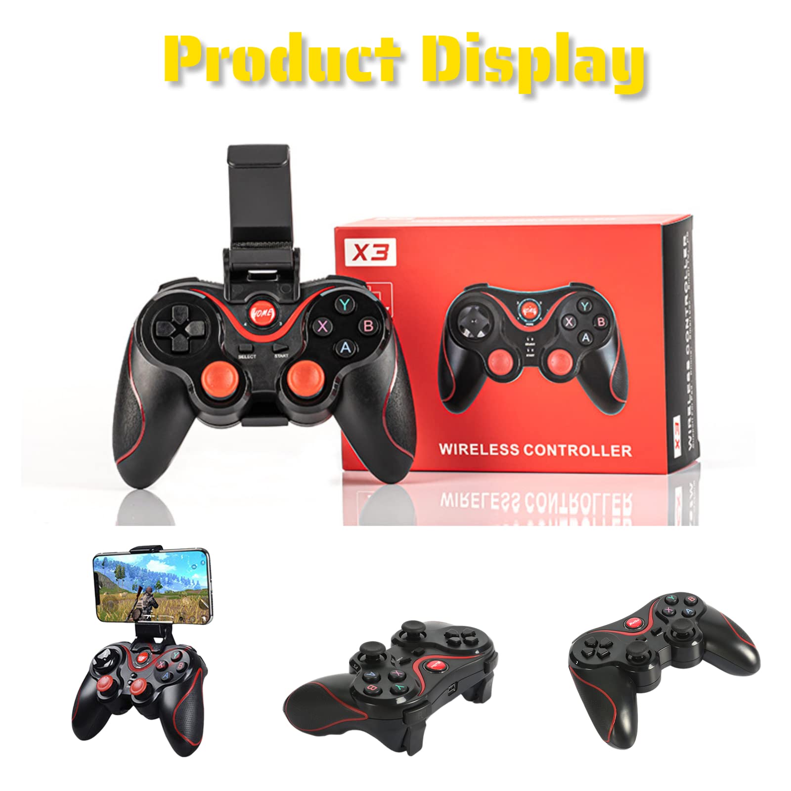 Gaming Controller, Support Bluetooth, Wired And Mode, Retro Joystick Gamepad, Phone Computer Game Controller Gamepad for Android for IOS TV VR 7