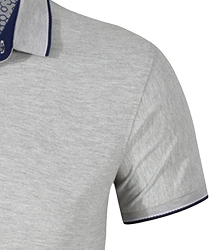 Miniatura 5 de Camisa polo de ajuste clásico con doble punta para hombre, mezcla de algodón, camiseta de golf que absorbe la humedad, manga corta