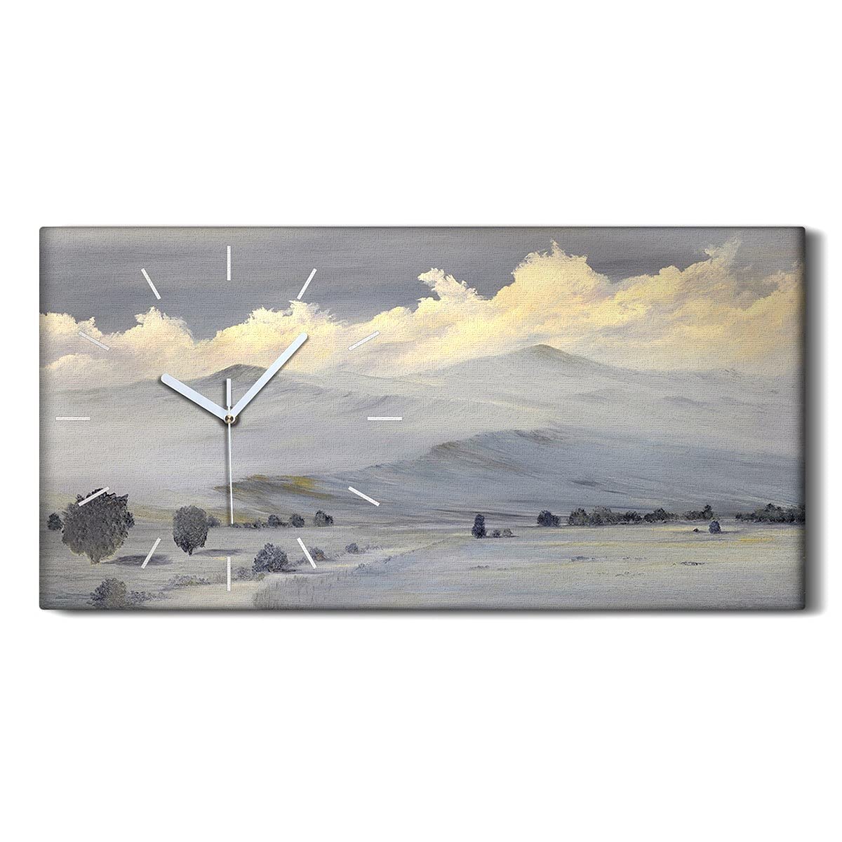 Horloge sur Toile Salon et Chambre Décoration Montagnes 60x30cm