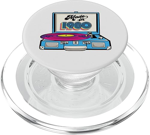 Made In 1980 Turntable 80s Music Vinyl Record Player Retro PopSockets MagSafe PopGrip for iPhone