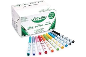 Crayola Fabric Markers - 10 Washable Colors for Thick Fabrics